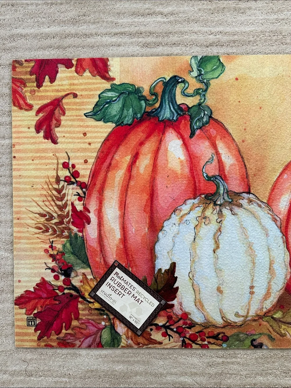 Door mat MatMates Studio M Pumpkin Fall Season Entryway 18x30